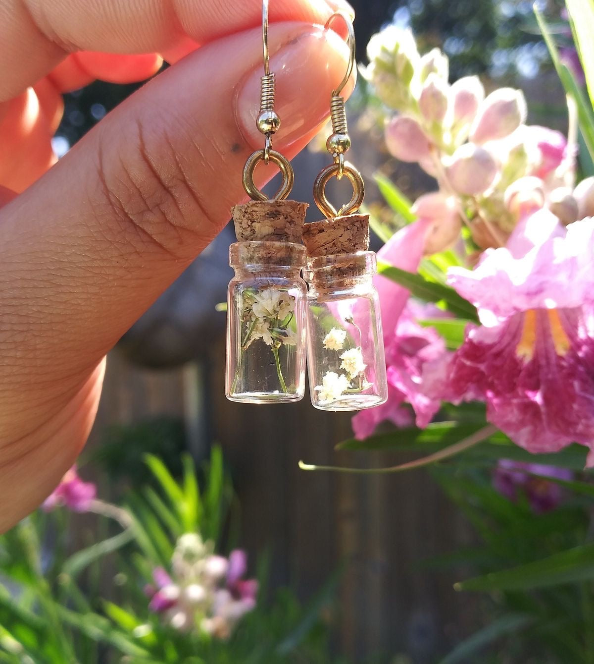 Pendientes de Botecito relleno de Lavanda