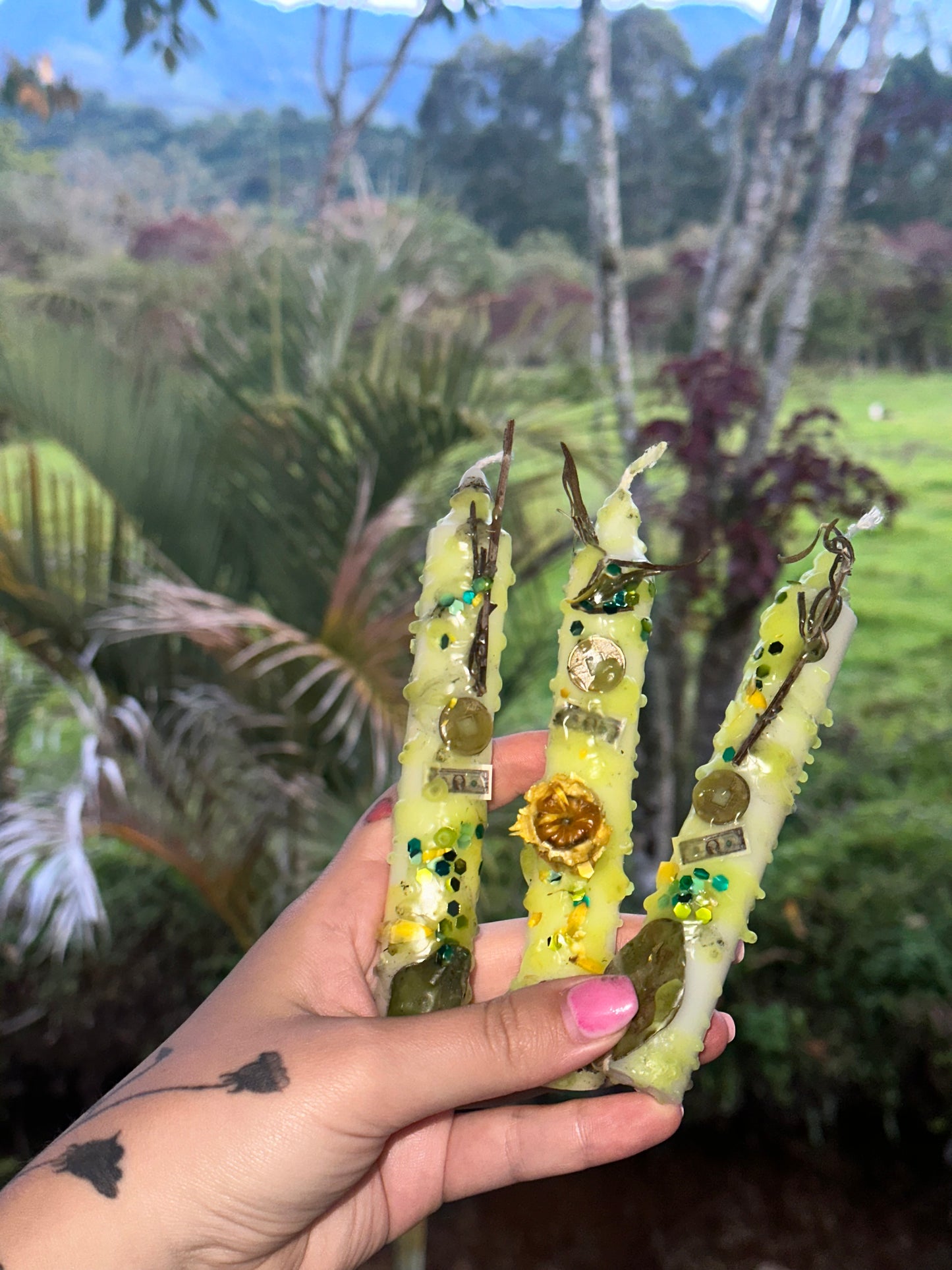 Vela de IMÁN de Abundancia 💚 (Paquete de 2)