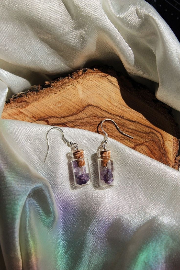Pendientes de Botecito relleno de Lavanda